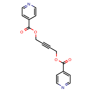 Chemical structure of 4-Pyridinecarboxylic acid, 2-butyne-1,4-diyl ester , CAS 164736-86-1, AChemBlock AD281049