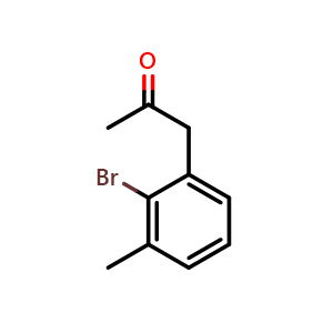 Chemical structure of 1-(2-Bromo-3-methylphenyl)-2-propanone , CAS 636599-17-2, AChemBlock AD281053