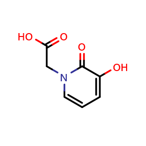 Chemical structure of (3-Hydroxy-2-oxo-2H-pyridin-1-yl)-acetic acid , CAS 19365-03-8, AChemBlock AD281054
