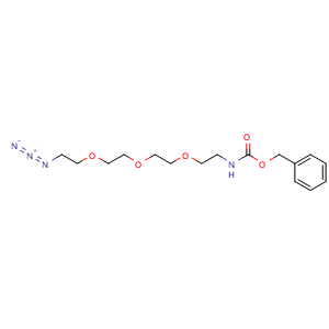 Chemical structure of 5,8,11-Trioxa-2-azatridecanoic acid, 13-azido-, phenylmethyl ester , CAS 863973-27-7, AChemBlock AD281055