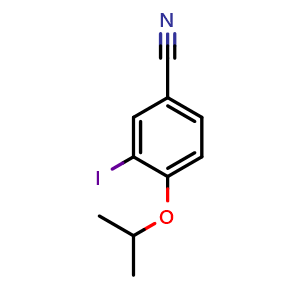 Chemical structure of 3-Iodo-4-(propan-2-yloxy)benzonitrile , CAS 1220973-39-6, AChemBlock AD281060