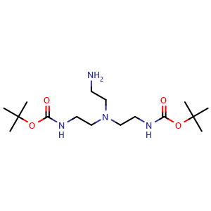 Chemical structure of Di-tert-butyl (((2-aminoethyl)azanediyl)bis(ethane-2,1-diyl))dicarbamate , CAS 161038-11-5, AChemBlock AD281063