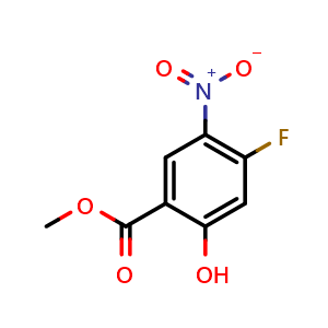 Chemical structure of Methyl4-fluoro-2-hydroxy-5-nitrobenzoate , CAS 2090627-88-4, AChemBlock AD281071