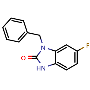 Chemical structure of 1-Benzyl-6-fluoro-1H-benzo[d]imidazol-2(3H)-one , CAS 1519538-34-1, AChemBlock AD281072
