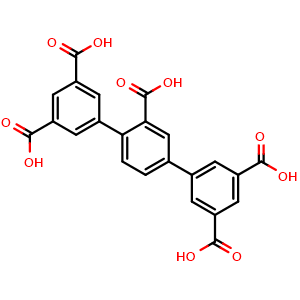 Chemical structure of [1,1':4',1''-Terphenyl]-2',3,3'',5,5''-pentacarboxylic acid , CAS 1918145-07-9, AChemBlock AD281080