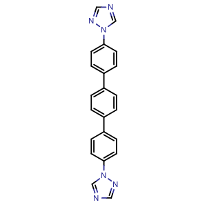 Chemical structure of 1H-1,2,4-Triazole, 1,1'-[1,1':4',1''-terphenyl]-4,4''-diylbis , CAS 1663497-64-0, AChemBlock AD281081