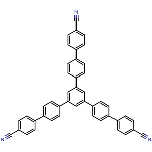 Chemical structure of 5''-(4'-Cyano-[1,1'-biphenyl]-4-yl)-[1,1':4',1'':3'',1''':4''',1''''-quinquephenyl]-4,4''''-dicarbonitrile , CAS 685114-67-4, AChemBlock AD281082