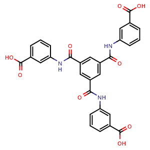 Chemical structure of 3,3',3''-((Benzene-1,3,5-tricarbonyl)tris(azanediyl))tribenzoic acid , CAS 776242-89-8, AChemBlock AD281083
