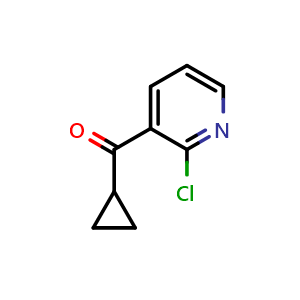 Chemical structure of (2-Chloropyridin-3-yl)-cyclopropylmethanone , CAS 156865-14-4, AChemBlock AD281084