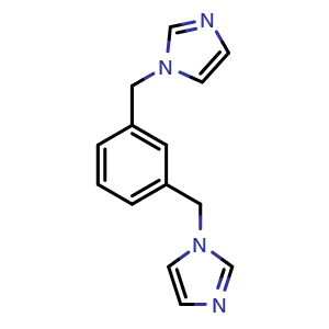 Chemical structure of 1,3-Bis((1H-imidazol-1-yl)methyl)benzene , CAS 69506-92-9, AChemBlock AD281108