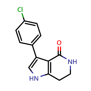 Chemical structure of 3-(4-Chlorophenyl)-6,7-dihydro-1H-pyrrolo[3,2-c]pyridin-4(5H)-one , CAS 2205384-46-7, AChemBlock AD281122