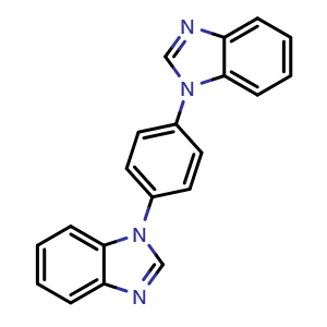 Chemical structure of 1,4-Bis(1H-benzo[d]imidazol-1-yl)benzene , CAS 1186302-88-4, AChemBlock AD281125