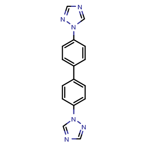 Chemical structure of 4,4'-Di(1H-1,2,4-triazol-1-yl)-1,1'-biphenyl , CAS 1642849-37-3, AChemBlock AD281127