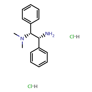 Chemical structure of (1R,2R)-N1,N1-Dimethyl-1,2-diphenylethane-1,2-diamine dihydrochloride , CAS 2635339-86-3, AChemBlock AD281129