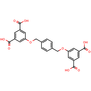 Chemical structure of 5,5'-((1,4-Phenylenebis(methylene))bis(oxy))diisophthalic acid , CAS 22937-70-8, AChemBlock AD281134