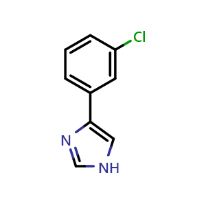 Chemical structure of 4-(3-Chlorophenyl)-1H-imidazole , CAS 912763-45-2, AChemBlock AD281148