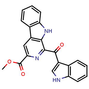 Chemical structure of Methyl 1-(1H-indole-3-carbonyl)-9H-pyrido[3,4-b]indole-3-carboxylate , CAS 1350653-04-1, AChemBlock AD281165