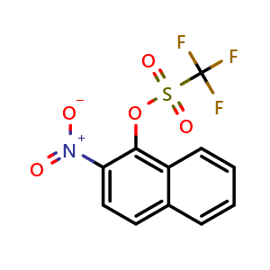 Chemical structure of 2-Nitronaphthalen-1-yl trifluoromethanesulfonate , CAS 253270-06-3, AChemBlock AD281171