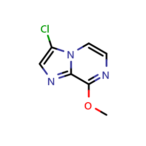Chemical structure of 3-Chloro-8-methoxy-imidazo[1,2-a]pyrazine , CAS 1780010-11-8, AChemBlock AD281186
