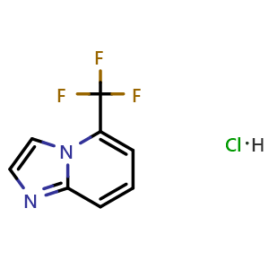 Chemical structure of 5-(Trifluoromethyl)imidazo[1,2-a]pyridine hydrochloride , CAS 2065250-11-3, AChemBlock AD281187