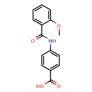Chemical structure of 4-(2-Methoxybenzamido)benzoic acid , CAS 10263-73-7, AChemBlock AD281194