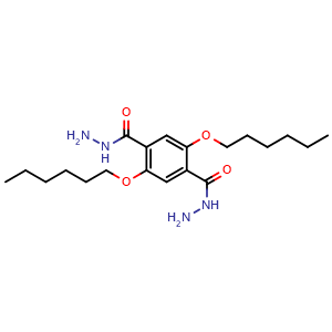 Chemical structure of 2,5-Bis(hexyloxy)terephthalohydrazide , CAS 460732-38-1, AChemBlock AD281202
