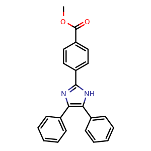 Chemical structure of Methyl 4-(4,5-diphenyl-1H-imidazol-2-yl)benzoate , CAS 123574-90-3, AChemBlock AD281215