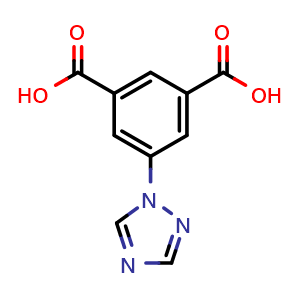 Chemical structure of 5-(1H-1,2,4-Triazol-1-yl)isophthalic acid , CAS 2241598-39-8, AChemBlock AD281220