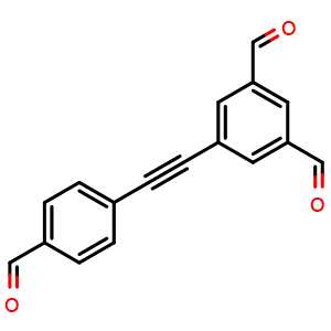 Chemical structure of 5-((4-Formylphenyl)ethynyl)isophthalaldehyde , CAS 263746-71-0, AChemBlock AD281236