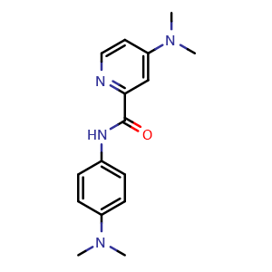 Chemical structure of N-[4-(Dimethylamino)phenyl]-4-(dimethylamino)pyridine-2-carboxamide , CAS 2374804-69-8, AChemBlock AD281243