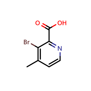 Chemical structure of 3-Bromo-4-methylpyridine-2-carboxylic acid , CAS 1211541-04-6, AChemBlock AD281244