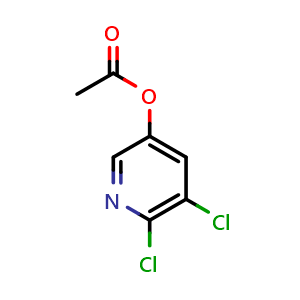 Chemical structure of 5,6-Dichloropyridin-3-yl acetate , CAS 110861-18-2, AChemBlock AD281247