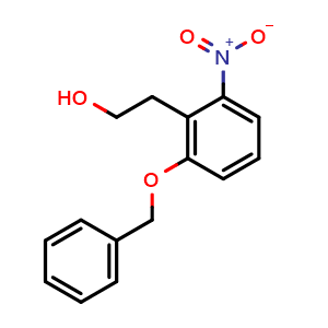 Chemical structure of 2-Benzyloxy-6-nitrophenyl ethanol , CAS 70261-41-5, AChemBlock AD281249