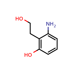 Chemical structure of 2-Amino-6-hydroxybenzeneethanol , CAS 145163-30-0, AChemBlock AD281250