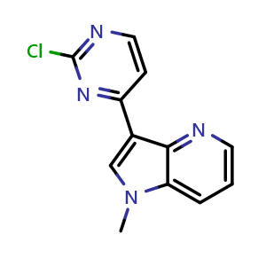 Chemical structure of 3-(2-Chloro-4-pyrimidinyl)-1-methyl-1H-pyrrolo[3,2-b]pyridine , CAS 2050525-56-7, AChemBlock AD281251