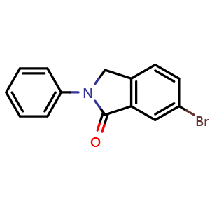Chemical structure of 6-Bromo-2-phenylisoindolin-1-one , CAS 1808081-96-0, AChemBlock AD281252