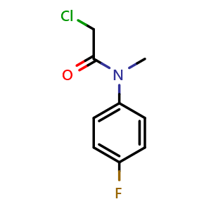 Chemical structure of 2-Chloro-N-(4-fluorophenyl)-N-methylacetamide , CAS 388078-30-6, AChemBlock AD281258