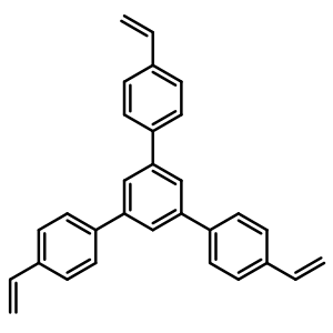 Chemical structure of 4,4''-Divinyl-5'-(4-vinylphenyl)-1,1':3',1''-terphenyl , CAS 944155-02-6, AChemBlock AD281262