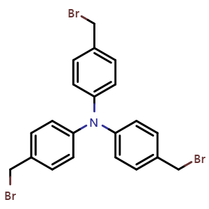 Chemical structure of Tris(4-(bromomethyl)phenyl)amine , CAS 100693-36-5, AChemBlock AD281268