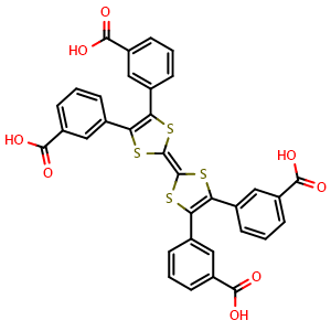 Chemical structure of 3,3',3'',3'''-([2,2'-Bi(1,3-dithiolylidene)]-4,4',5,5'-tetrayl)tetrabenzoic acid , CAS 2757729-91-0, AChemBlock AD281270