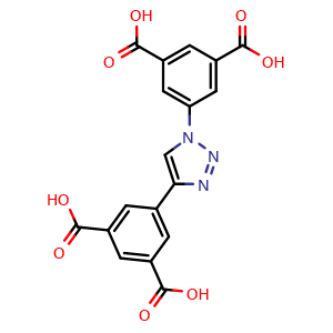 Chemical structure of 5,5'-(1H-1,2,3-Triazole-1,4-diyl)diisophthalic acid , CAS 1403744-65-9, AChemBlock AD281275