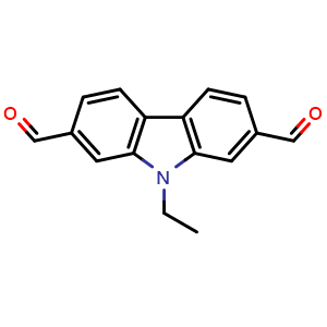 Chemical structure of 9-Ethyl-9H-carbazole-2,7-dicarbaldehyde , CAS 1198182-98-7, AChemBlock AD281279