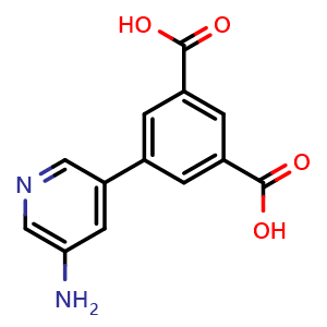 Chemical structure of 5-(5-Aminopyridin-3-yl)isophthalic acid , CAS 2417554-17-5, AChemBlock AD281283