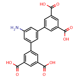 Chemical structure of 5'-Amino-[1,1':3',1''-terphenyl]-3,3'',5,5''-tetracarboxylic acid , CAS 2095221-49-9, AChemBlock AD281285