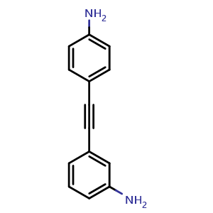 Chemical structure of 3-((4-Aminophenyl)ethynyl)aniline , CAS 85765-60-2, AChemBlock AD281289