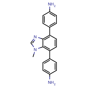 Chemical structure of 4,4'-(1-Methyl-1H-benzo[d]imidazole-4,7-diyl)dianiline , CAS 2757731-54-5, AChemBlock AD281292