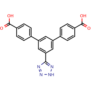Chemical structure of 5′-(2H-Tetrazol-5-yl)[1,1′:3′,1′′-terphenyl]-4,4′′-dicarboxylic acid , CAS 1159596-05-0, AChemBlock AD281300