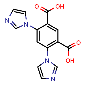 Chemical structure of 4,6-Di(1H-imidazol-1-yl)isophthalic acid , CAS 2374700-80-6, AChemBlock AD281304