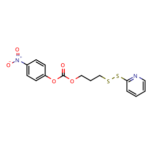 Chemical structure of 4-Nitrophenyl (3-(pyridin-2-yldisulfanyl)propyl) carbonate , CAS 1610731-08-2, AChemBlock AD281311