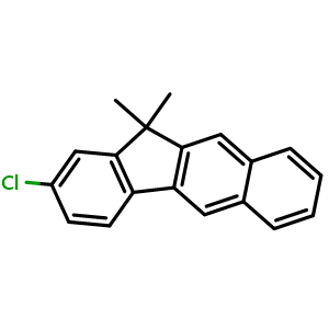 Chemical structure of 2-Chloro-11,11-dimethyl-11H-benzo[b]fluorene , CAS 2397634-70-5, AChemBlock AD281320